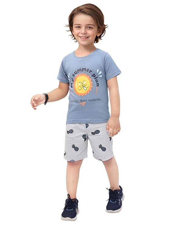 Toonyport Boys Casual Printed T-Shirt & Shorts